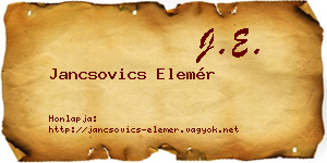Jancsovics Elemér névjegykártya