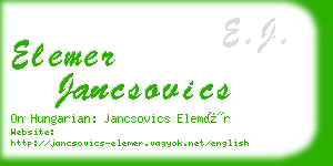 elemer jancsovics business card